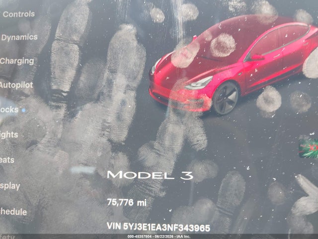 Aukcja sprzedaży 2022 Tesla Model 3 Rear-wheel Drive, vin: 5YJ3E1EA3NF343965, numer aukcji: 45357804