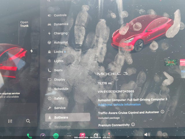 Aukcja sprzedaży 2022 Tesla Model 3 Rear-wheel Drive, vin: 5YJ3E1EA3NF343965, numer aukcji: 45357804