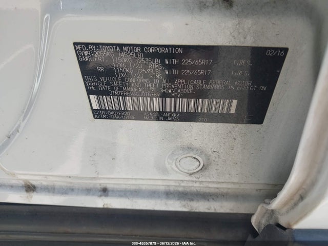 Toyota RAV4 LE 2016 JTMZFREV3GJ078789 Image 9