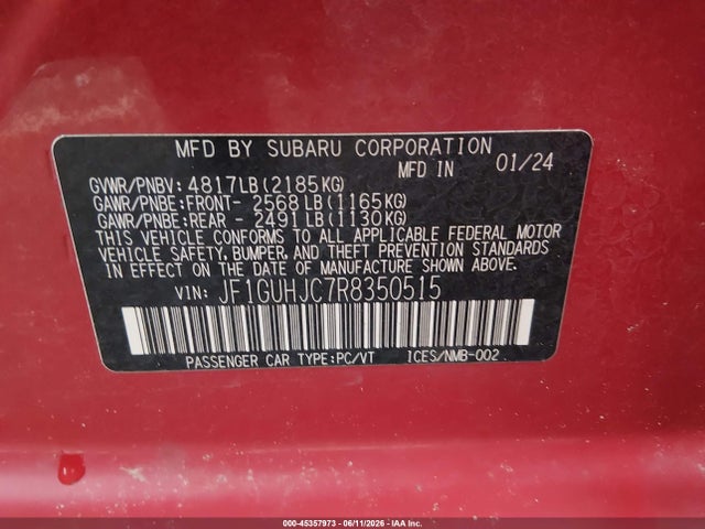 JF1GUHJC7R8350515 Subaru Impreza Rs 5-door