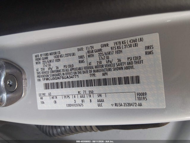 Ford Escape Active 2025 1FMCU0GN7SUA34771 Image 9