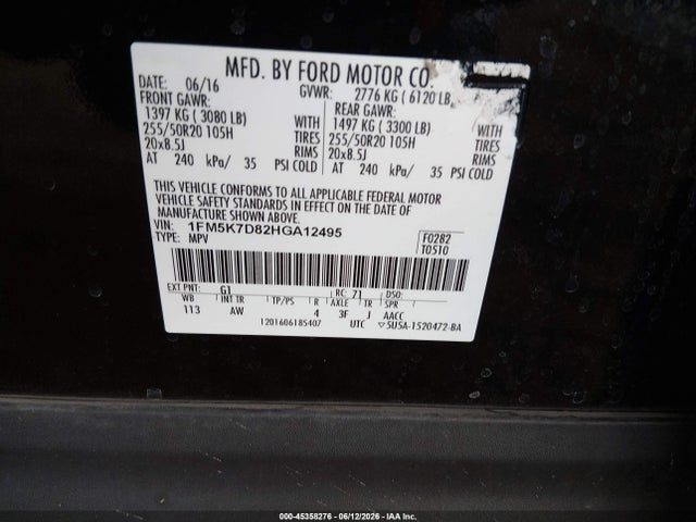 Ford EXPLORER XLT 2017 1FM5K7D82HGA12495 Image 9