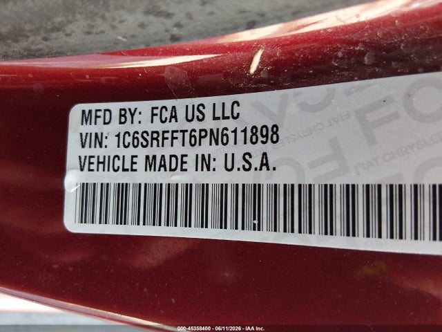 1C6SRFFT6PN611898 RAM 1500 Big Horn 4x4 5&#039;7 Box