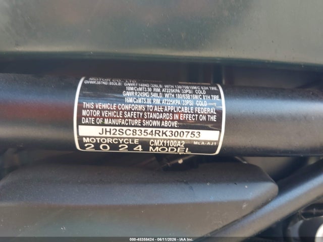 JH2SC8354RK300753 Honda Cmx1100 T
