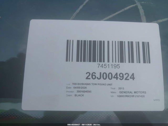 Продаж на аукціоні авто 2015 Gmc Acadia Slt-1, vin: 1GKKVRKDXFJ161428, номер лоту: 45358437