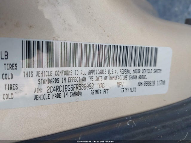 2C4RC1BG6FR538098 Chrysler Town &amp; Country Touring