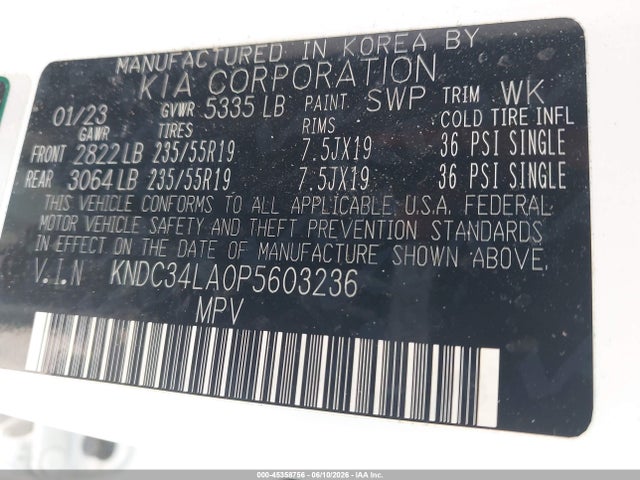 KIA Ev6 Wind 2023 KNDC34LA0P5603236 Image 9