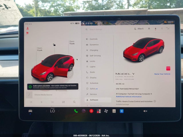 45358828 :رقم المزاد ، 7SAYGDEE7RF047067 vin ، 2024 Tesla Model Y Long Range Dual Motor All-wheel Drive مزاد بيع