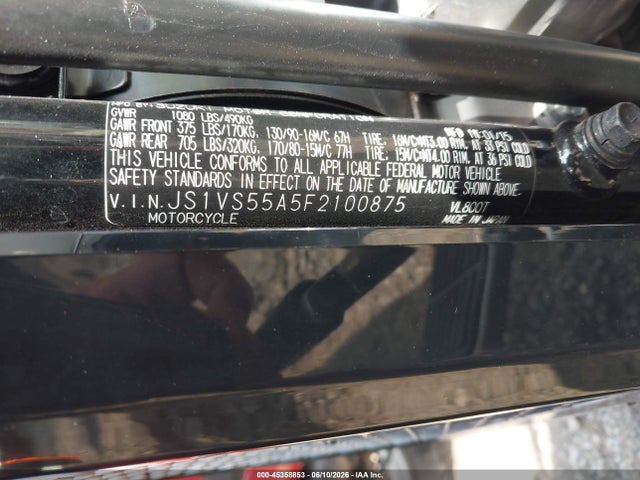 2015 Suzuki Vl800 მანქანა იყიდება აუქციონზე, vin: JS1VS55A5F2100875, აუქციონის ნომერი: 45358853