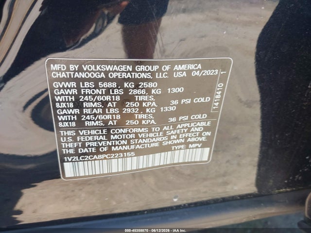 Продажа на аукционе авто 2023 Volkswagen Atlas Cross Sport 2.0t Se, vin: 1V2LC2CA8PC223155, номер лота: 45358870