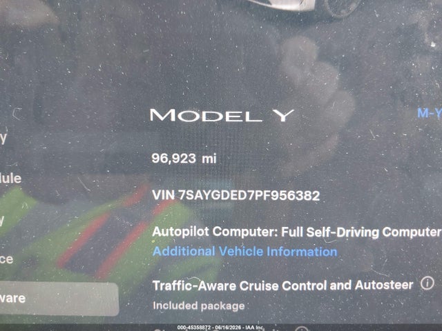 Tesla Model Y Rwd 2023 7SAYGDED7PF956382 Image 7