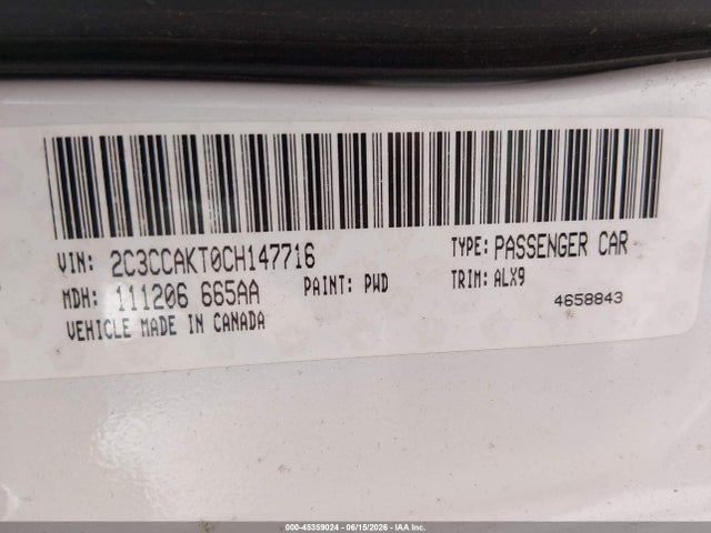 Продаж на аукціоні авто 2012 Chrysler 300c Awd, vin: 2C3CCAKT0CH147716, номер лоту: 45359024