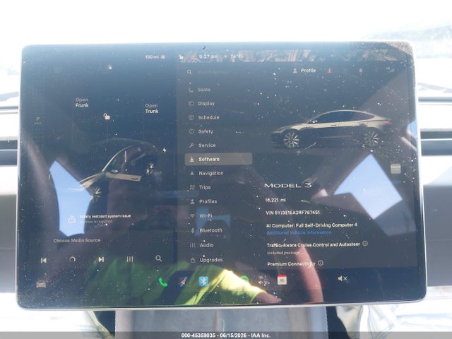 2024 Tesla Model 3 Long Range Dual Motor All-wheel Drive/rear-wheel Drive მანქანა იყიდება აუქციონზე, vin: 5YJ3E1EA2RF767451, აუქციონის ნომერი: 45359035