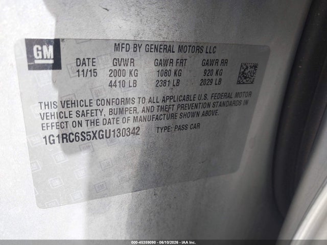 Chevrolet VOLT LT 2016 1G1RC6S5XGU130342 Image 9