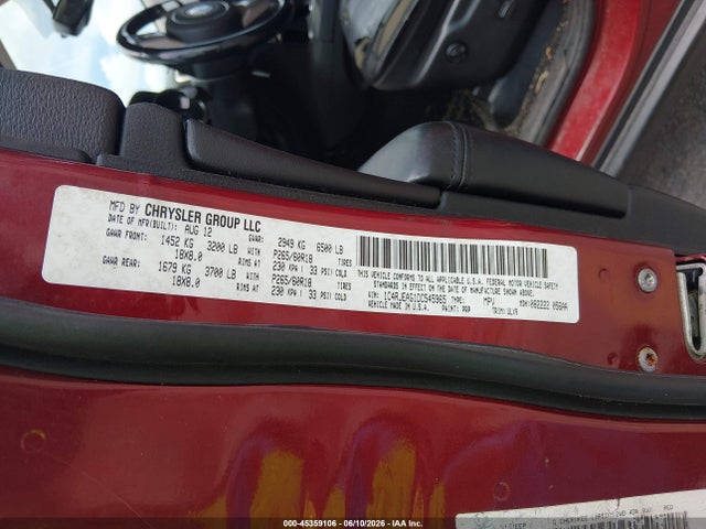 2013 Jeep Grand Cherokee Laredo მანქანა იყიდება აუქციონზე, vin: 1C4RJEAG1DC545965, აუქციონის ნომერი: 45359106