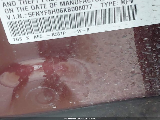 5FNYF8H06KB008077 Honda Passport Elite