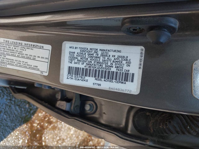 2002 Toyota Camry Le მანქანა იყიდება აუქციონზე, vin: 4T1BE32K12U533203, აუქციონის ნომერი: 45359192