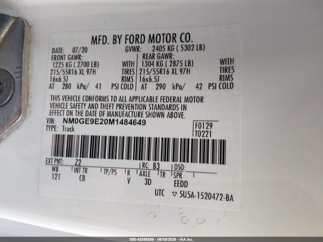 Ford Transit Connect Xl Passenger 2021 NM0GE9E20M1484649 Image 9