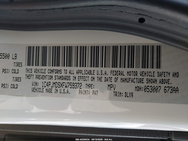 Aukcja sprzedaży 2015 Jeep Cherokee Limited, vin: 1C4PJMDSXFW759372, numer aukcji: 45359334