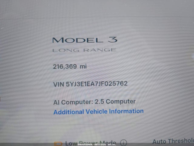 Продажа на аукционе авто 2018 Tesla Model 3 Long Range/mid Range, vin: 5YJ3E1EA7JF025762, номер лота: 45359484