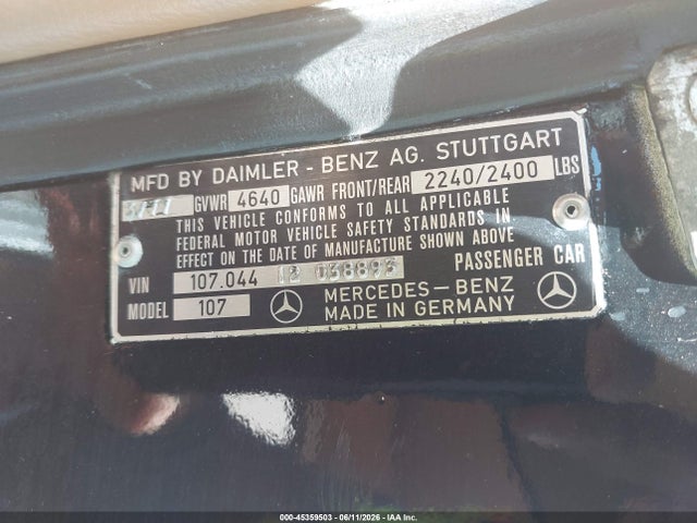 1977 Mercedes 450sl მანქანა იყიდება აუქციონზე, vin: 10704412038893, აუქციონის ნომერი: 45359503
