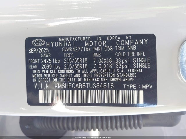 KM8HFCAB8TU384816 Hyundai Kona Sel Sport