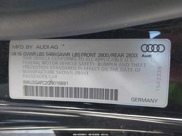 Audi A7 3.0t Premium Plus 2016 WAU2GAFC2GN016691 Image 9
