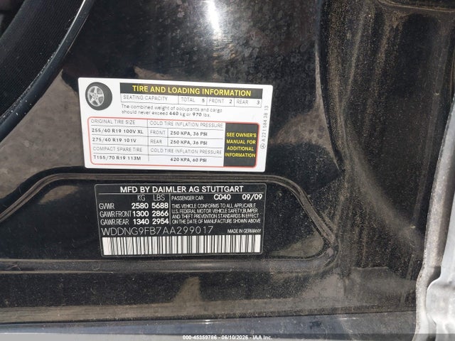 Aukcja sprzedaży 2010 Mercedes-benz S 400 Hybrid, vin: WDDNG9FB7AA299017, numer aukcji: 45359786
