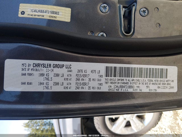 1C4NJRBB4FD188903 Jeep Patriot Sport