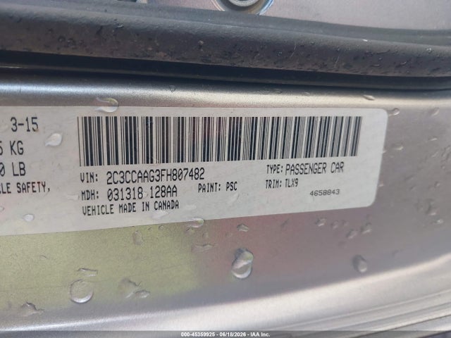 Продажа на аукционе авто 2015 Chrysler 300 Limited, vin: 2C3CCAAG3FH807482, номер лота: 45359925