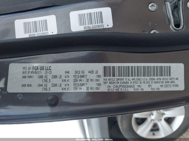 Aukcja sprzedaży 2016 Jeep Patriot Latitude, vin: 1C4NJPFA5GD640431, numer aukcji: 45360059