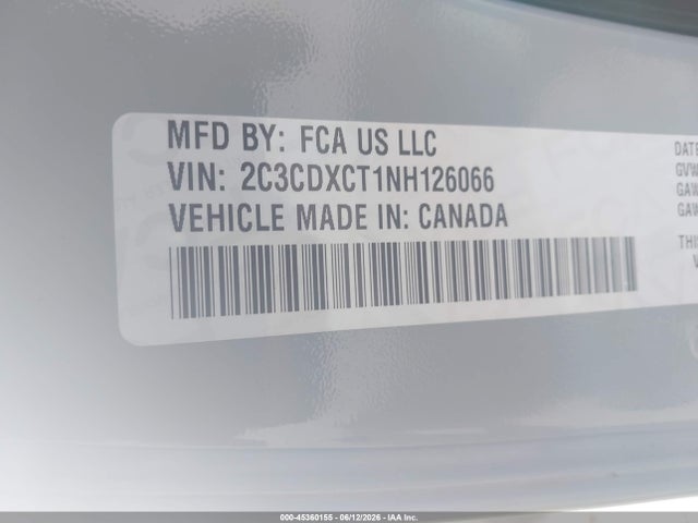 Продажа на аукционе авто 2022 Dodge Charger R/t, vin: 2C3CDXCT1NH126066, номер лота: 45360155