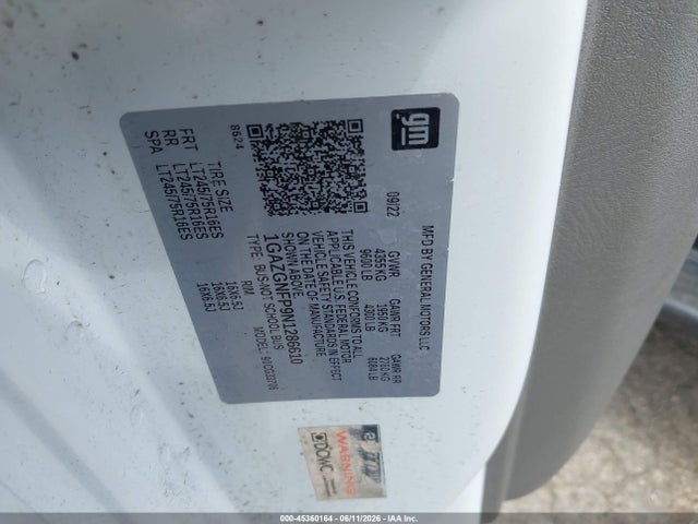 1GAZGNFP9N1286610 Chevrolet Express Passenger Rwd 3500 Extended Wheelbase Ls