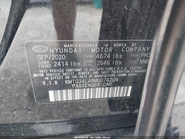 Продаж на аукціоні авто 2021 Genesis G70 2.0t Rwd, vin: KMTG34LA8MU074204, номер лоту: 45360169