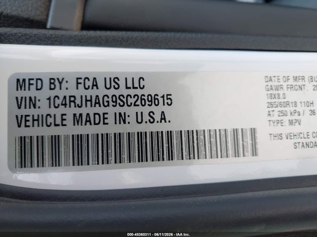 1C4RJHAG9SC269615 Jeep Grand Cherokee Altitude 4x4