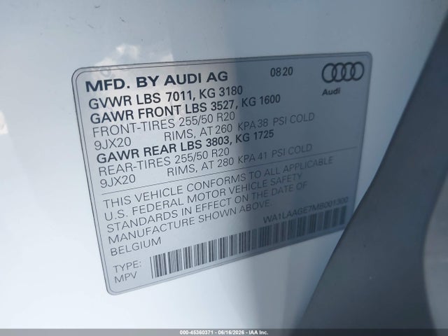 WA1LAAGE7MB001300 Audi E-tron Premium Plus Quattro