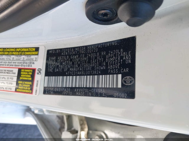 4T1C31AK6LU013824 Toyota Camry Le Hybrid