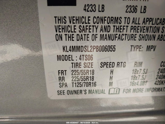 2023 Buick Encore Gx Select Fwd მანქანა იყიდება აუქციონზე, vin: KL4MMDSL2PB006055, აუქციონის ნომერი: 45360447
