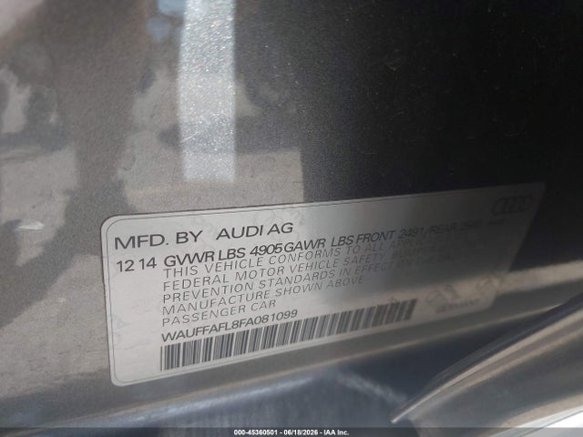 Audi A4 2.0t Premium 2015 WAUFFAFL8FA081099 Image 9
