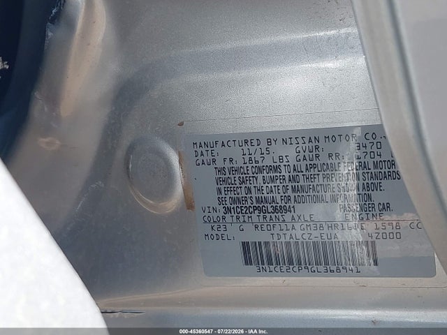 Nissan Versa Note S Plus 2016 3N1CE2CP9GL368941 Image 9