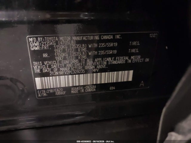 2T3N1RFV2PC329235 Toyota Rav4 Limited