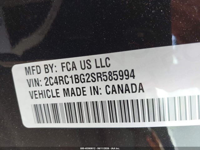 Продажа на аукционе авто 2025 Chrysler Pacifica Select, vin: 2C4RC1BG2SR585994, номер лота: 45360612
