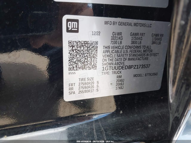 Продажа на аукционе авто 2023 Gmc Sierra 1500, vin: 1GTUUDED8PZ173537, номер лота: 45360616