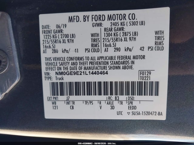 Ford Transit Connect Xl Passenger 2020 NM0GE9E21L1440464 Image 9