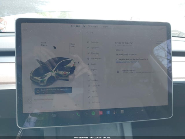 Aukcja sprzedaży 2025 Tesla Model Y Long Range Dual Motor Rear-wheel Drive, vin: 7SAYGDEDXSF270085, numer aukcji: 45360666