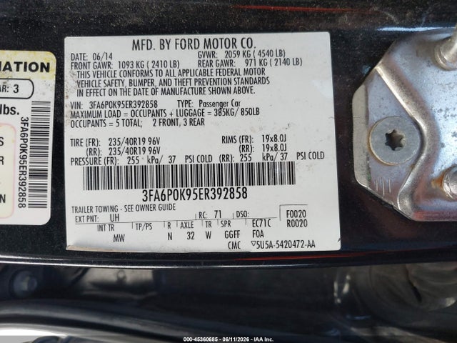 Ford Fusion Titanium 2014 3FA6P0K95ER392858 Image 9