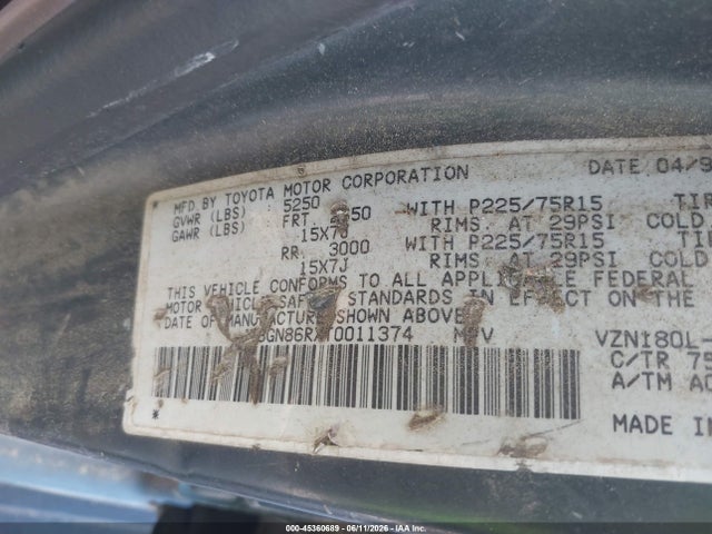 Aukcja sprzedaży 1996 Toyota 4runner Sr5, vin: JT3GN86RXT0011374, numer aukcji: 45360689