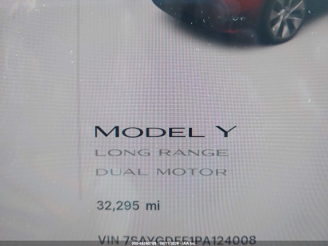 2023 Tesla Model Y Awd/long Range Dual Motor All-wheel Drive მანქანა იყიდება აუქციონზე, vin: 7SAYGDEE1PA124008, აუქციონის ნომერი: 45360709