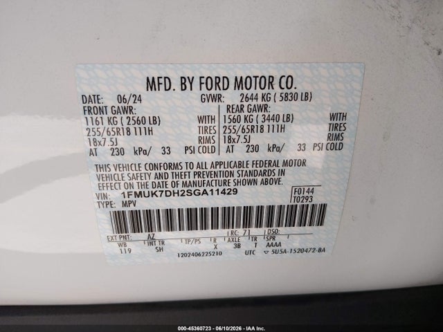 Ford Explorer Active 2025 1FMUK7DH2SGA11429 Image 9