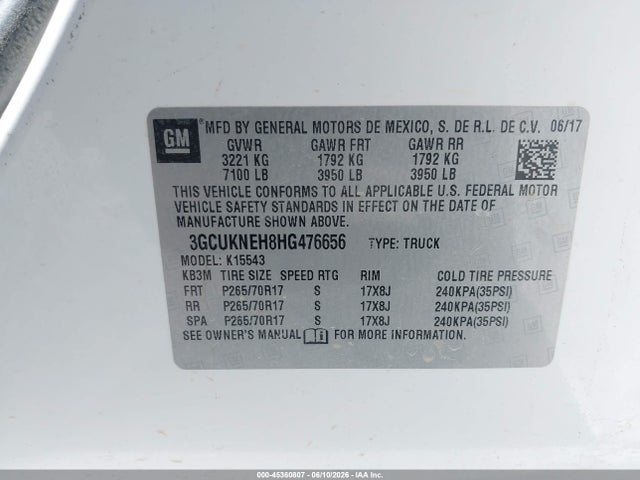 Chevrolet Silverado 1500 Wt 2017 3GCUKNEH8HG476656 Image 9